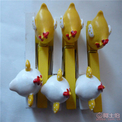 廠家直銷樹脂母雞便簽萬用夾 手工彩繪，憨態(tài)可掬套二